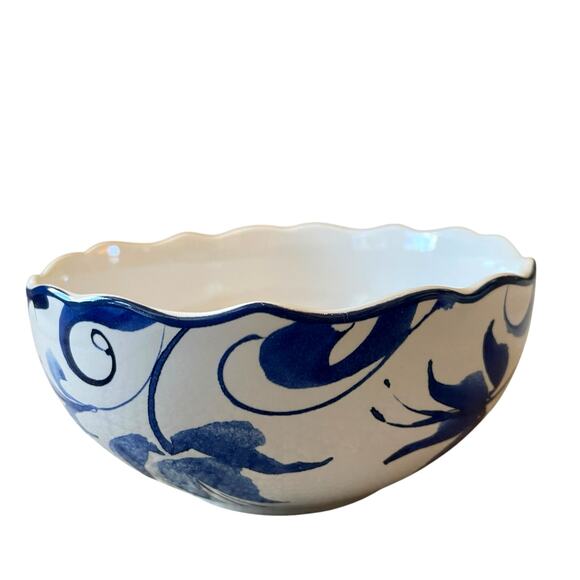 222 Fifth AYLA Blue Floral Porcelain 7in Cereal Bowls Set of 4 Spring Easter New - Picture 4 of 16